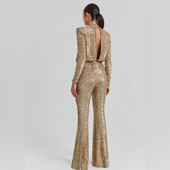 Nadine Merabi Heidi Gold Jumpsuit - Picture 3 of 6